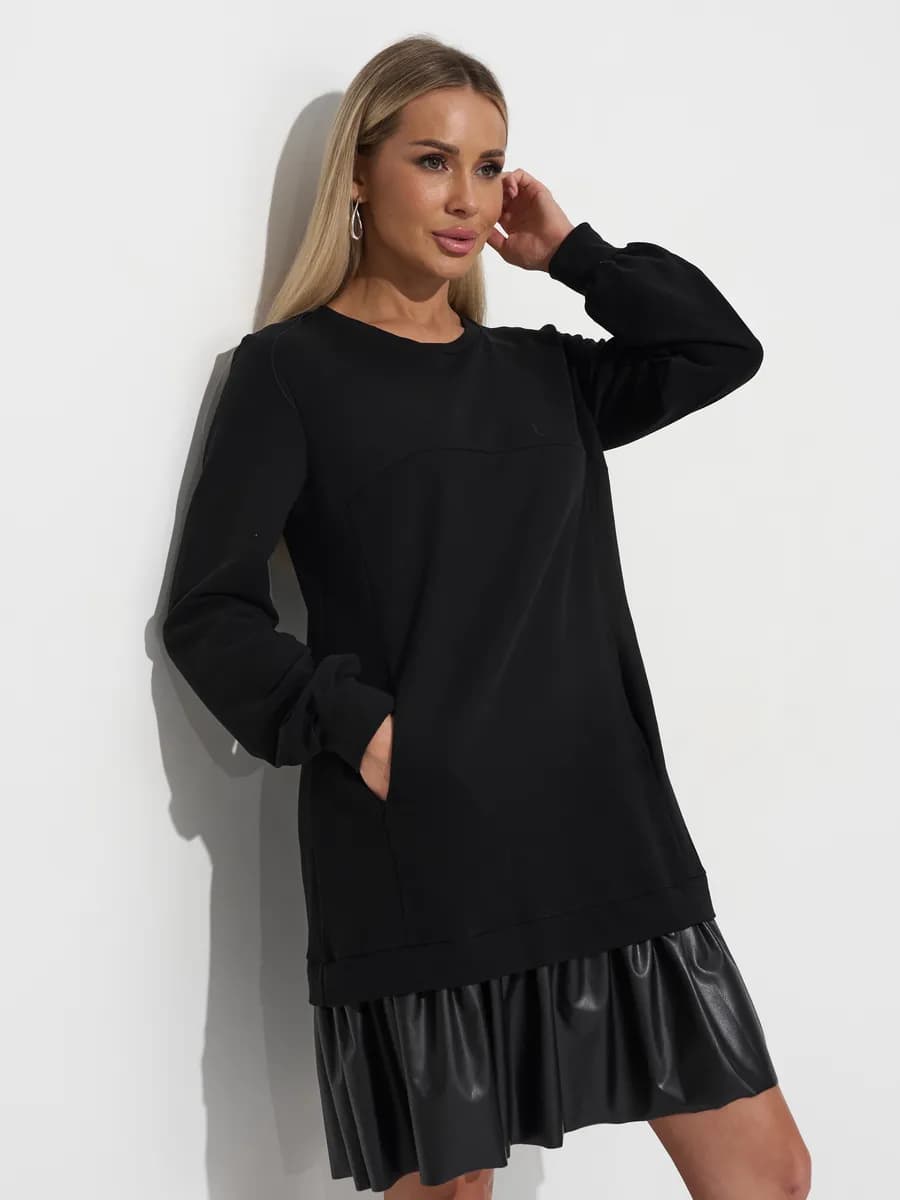 Платье спортивное трикотажное толстовка худи