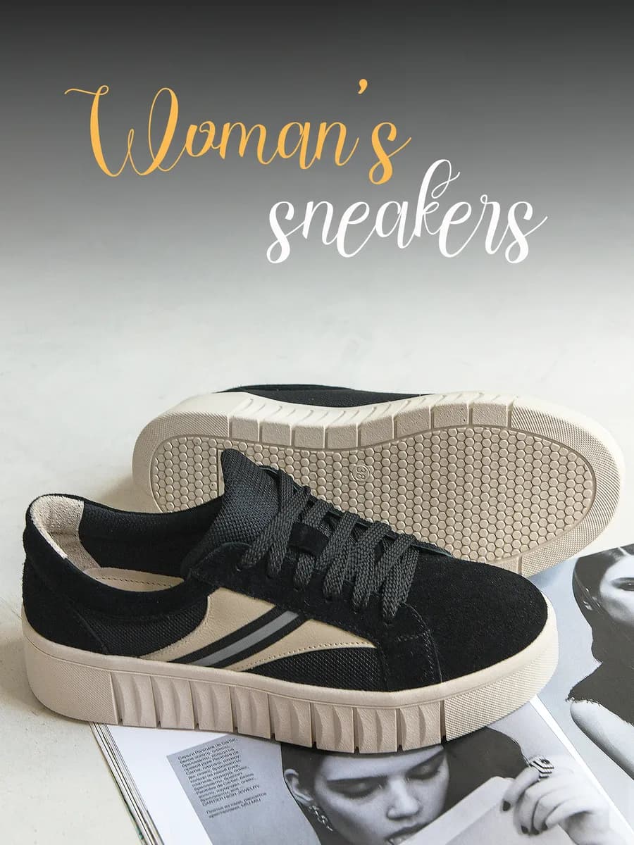 Кеды летние из натуральной кожи замши и сетки - фото 1