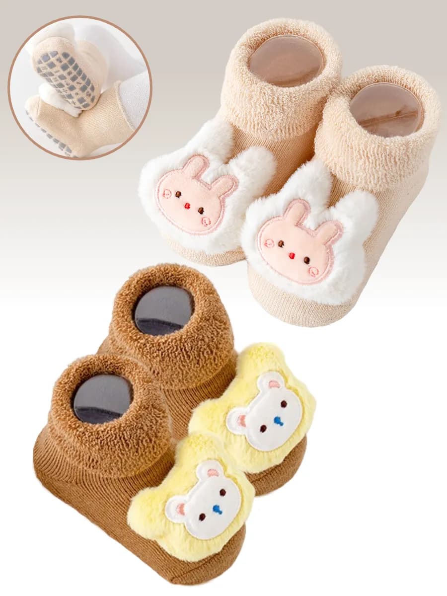 Носки для новорожденных противоскользящие теплый набор