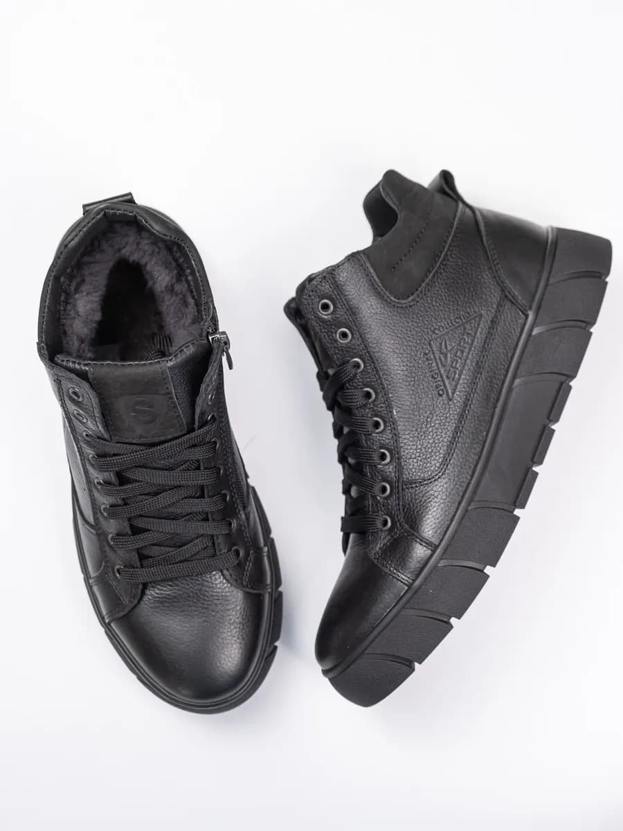 Кроссовки мужские зимние натуральная кожа и мех