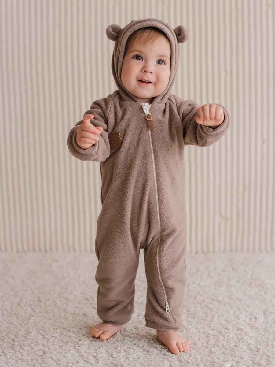 Флисовый комбинезон поддева для малышей на подкладе