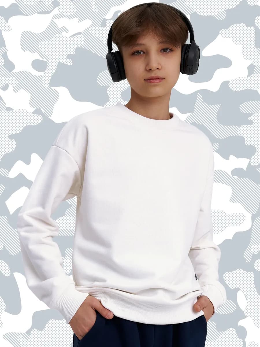 Свитшот оверсайз для мальчика без начеса подростковый - фото 1