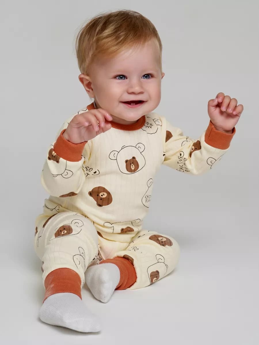 Пижама со штанами и кофтой трикотажная домашняя