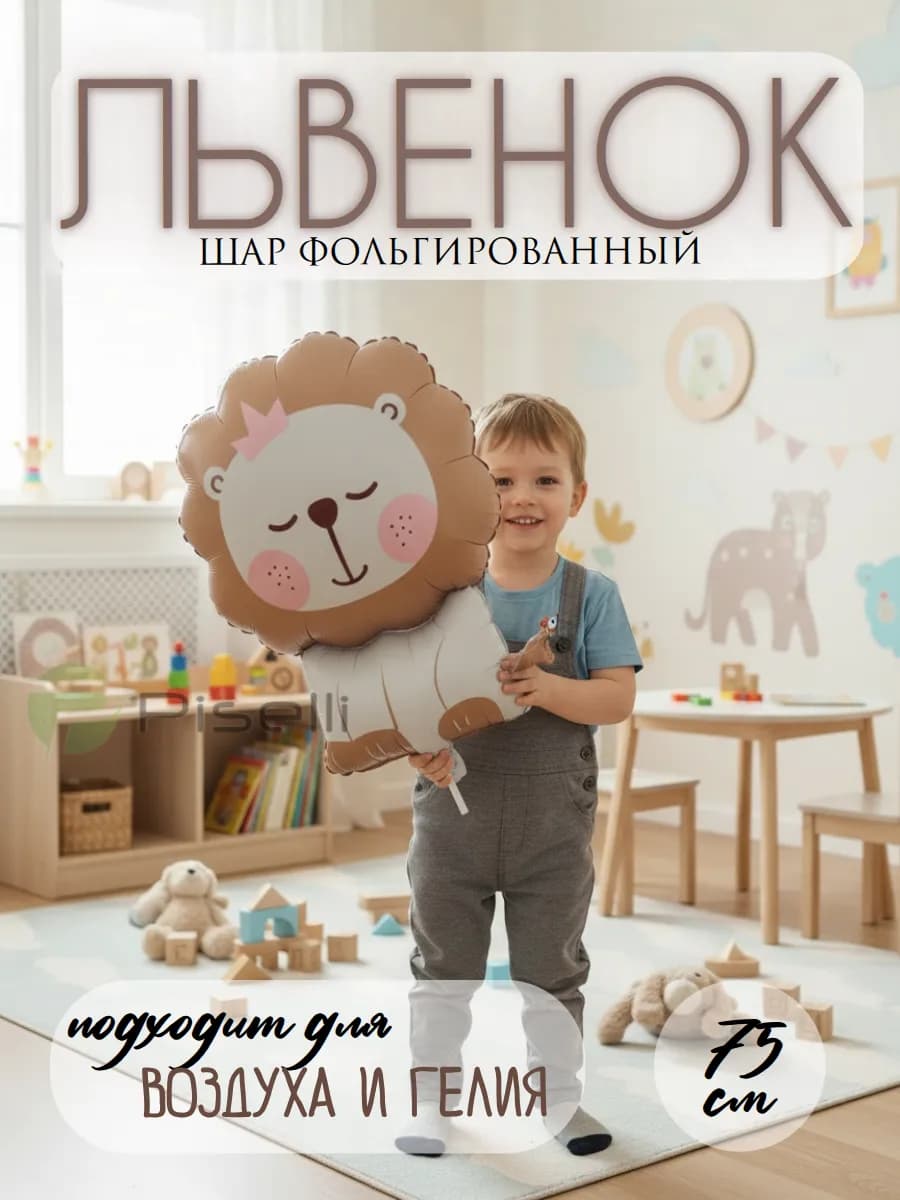 Шар фольгированный Львенок
