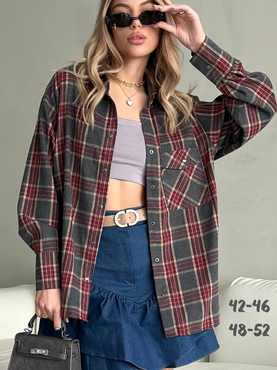 Рубашка в клетку оверсайз