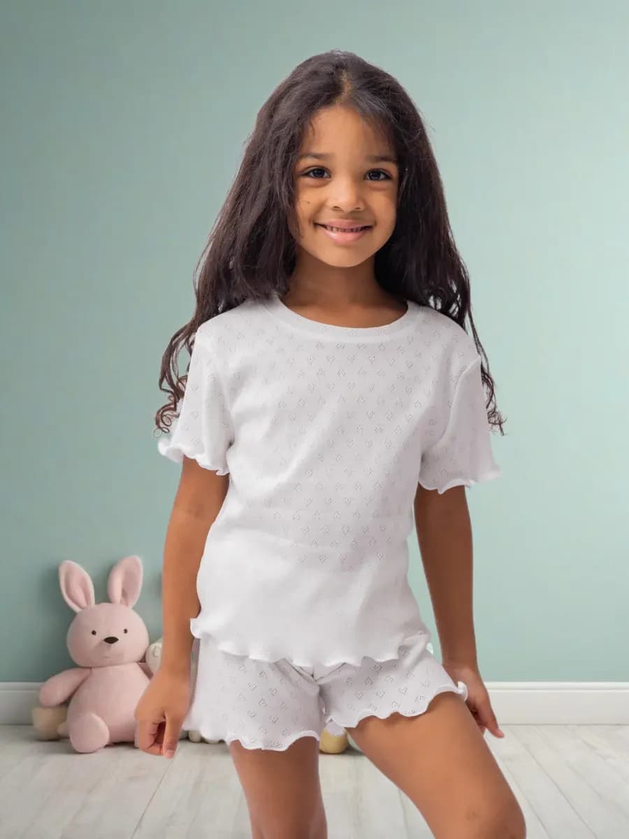 Пижама ажурная детская с шортами