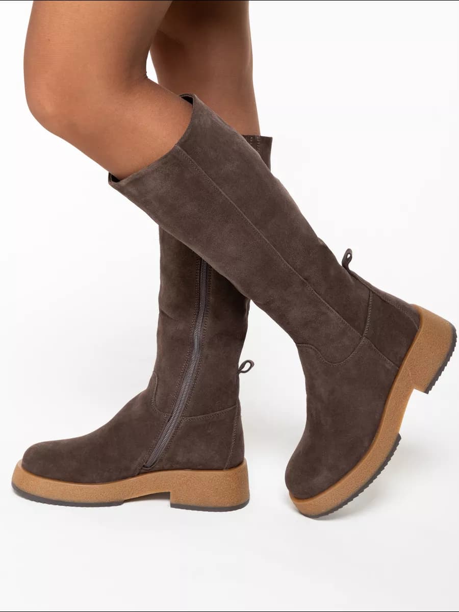 Сапоги женские зимние замшевые