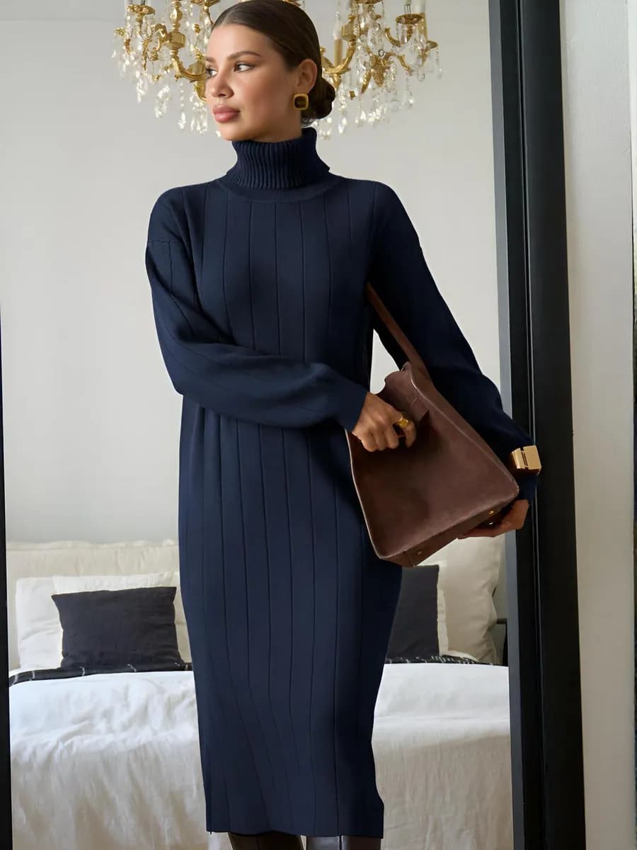 Платье свитер оверсайз трикотажное вязаное