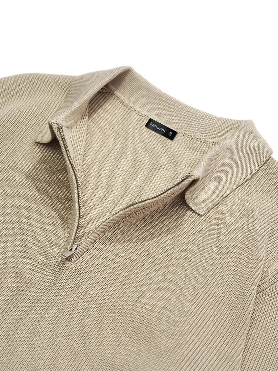 Джемпер поло с длинным рукавом полузамок вязаный теплый