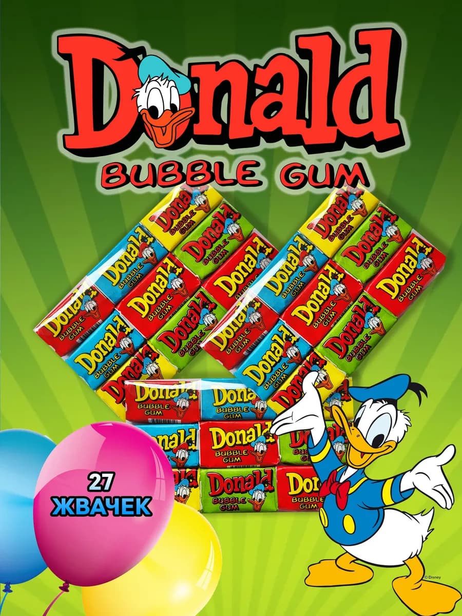 Жевательная резинка Donald Duck, 27 шт