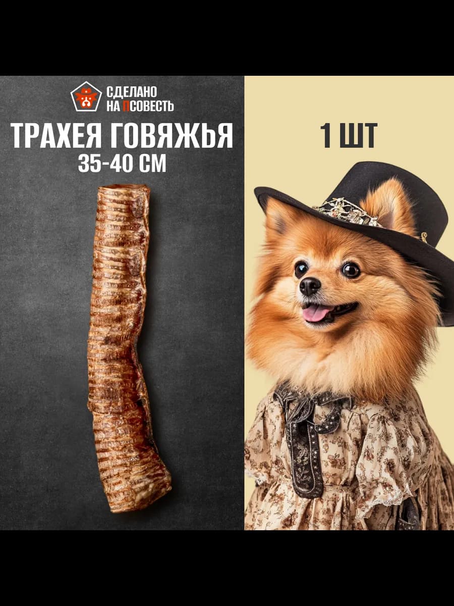 Трахея говяжья целая 35-40 см 1 штука
