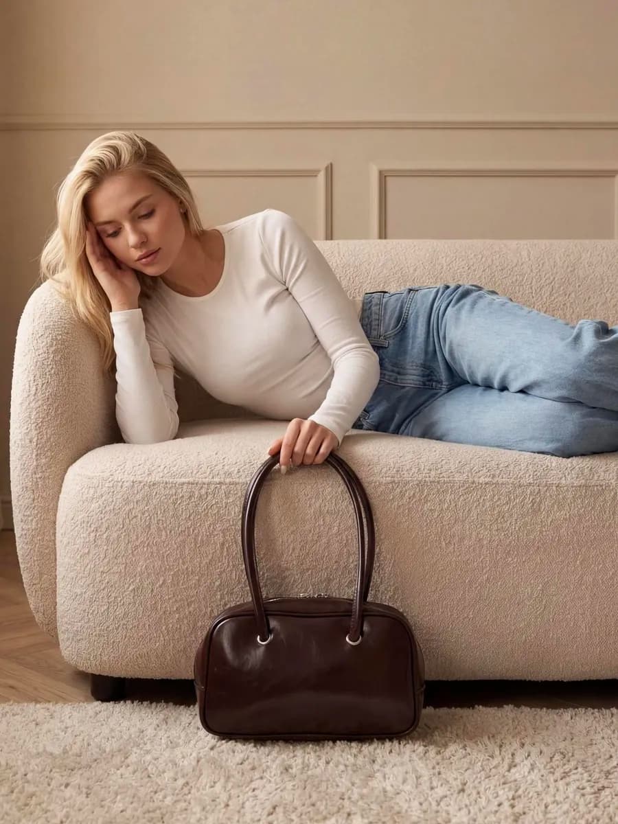 Сумка средняя коричневая y2k