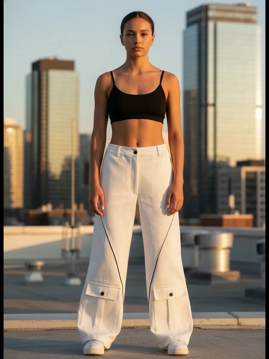 Белые детские джинсы широкого кроя