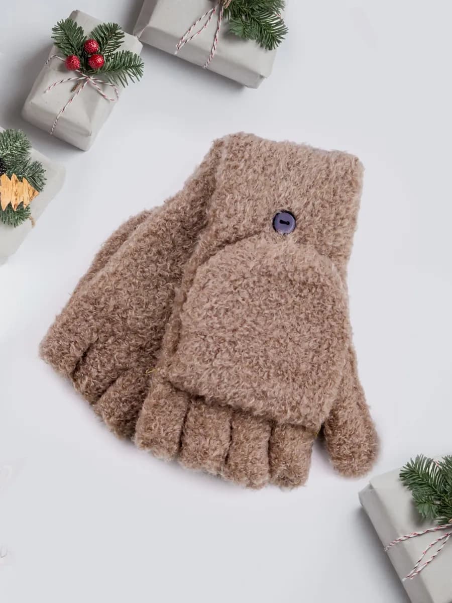 Перчатки-варежки с откидным верхом