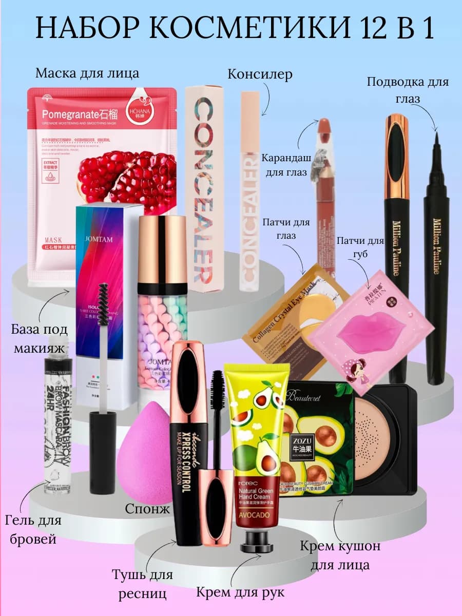 Косметический набор 12в1 для девушек и подростков