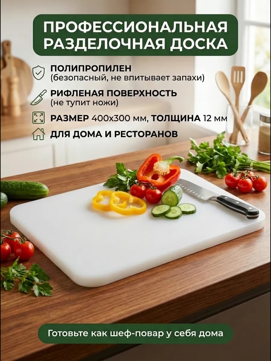 Доска разделочная профессиональная полипропилен