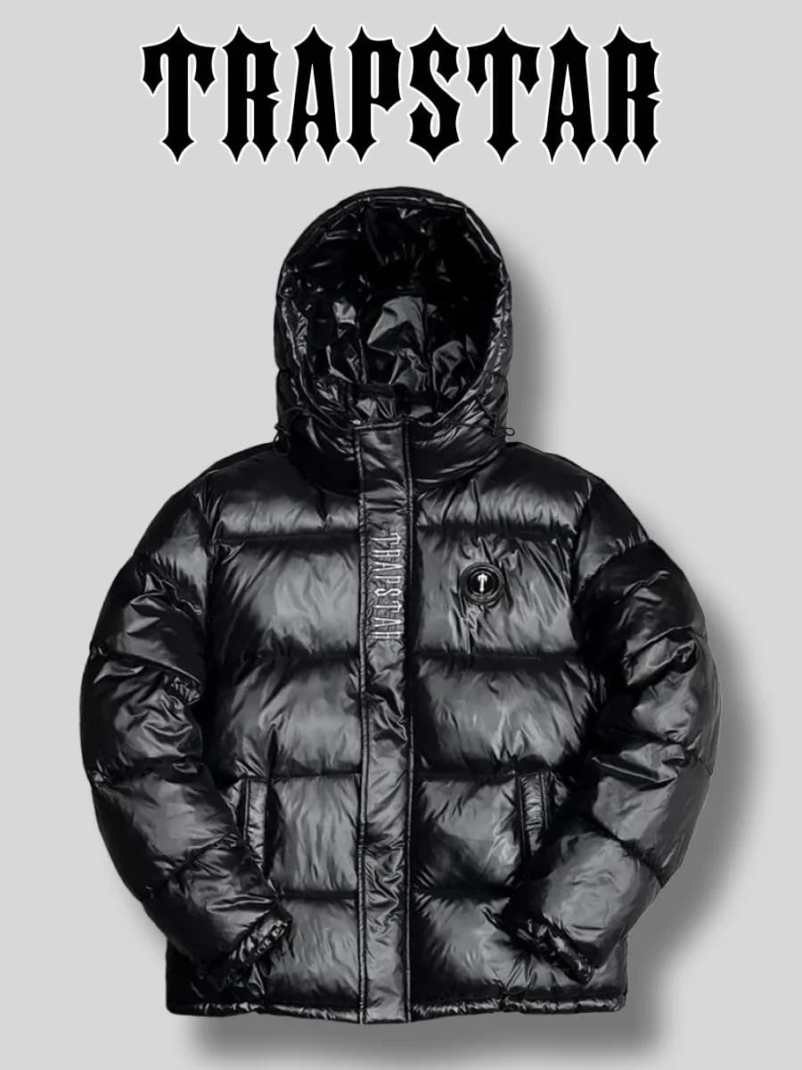 Пуховик зимний утепленный глянцевый куртка - фото 1