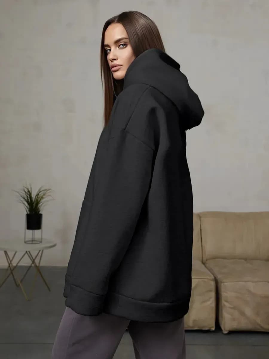 Худи оверсайз с капюшоном теплое с начесом