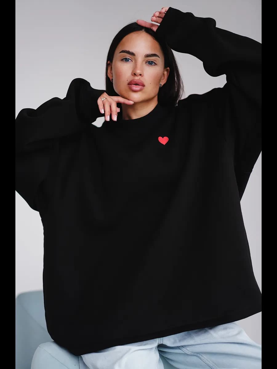 Теплая толстовка оверсайз с начесом