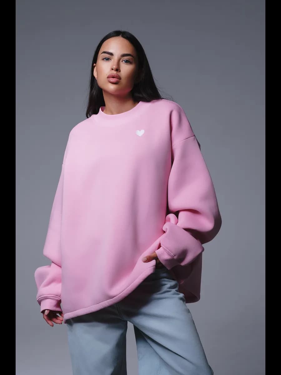 Теплая толстовка оверсайз с начесом - фото 1