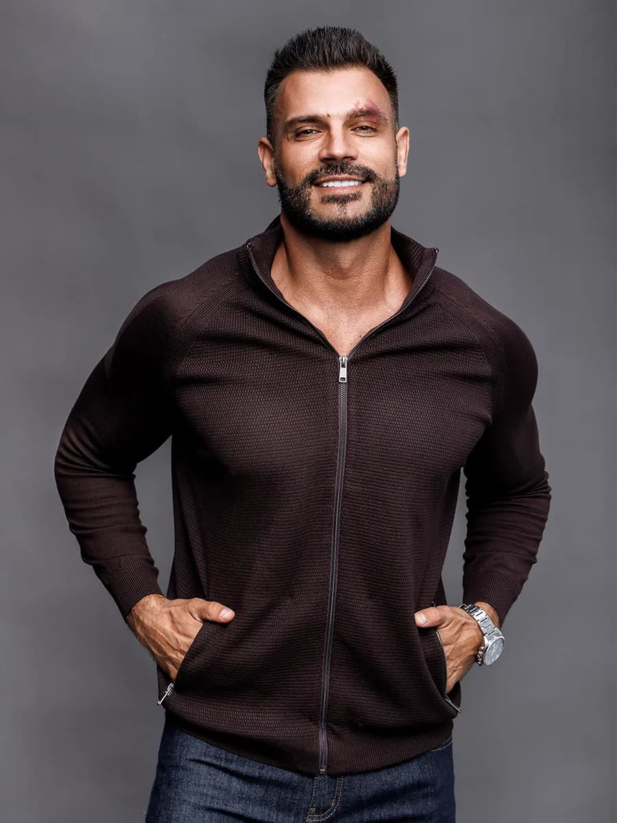 Кардиган на молнии офисный