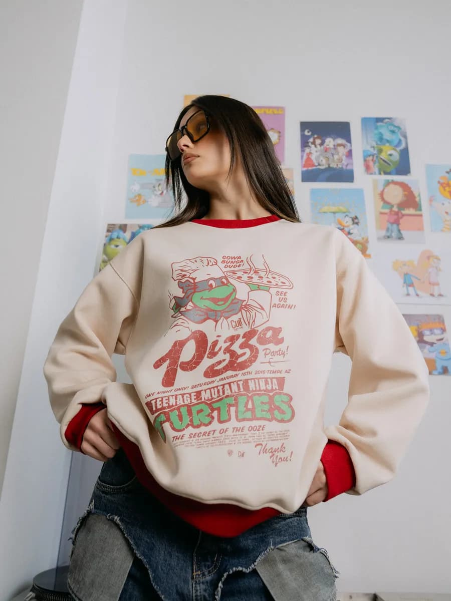 Свитшот оверсайз с принтом y2 подростковый - фото 1