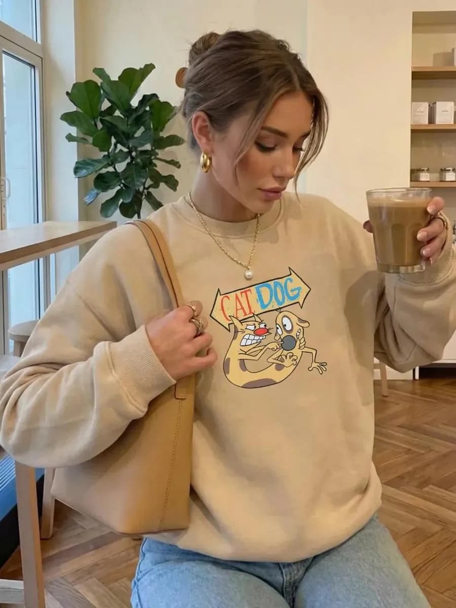 Свитшот оверсайз с принтом y2k уникальный дизайн винтаж