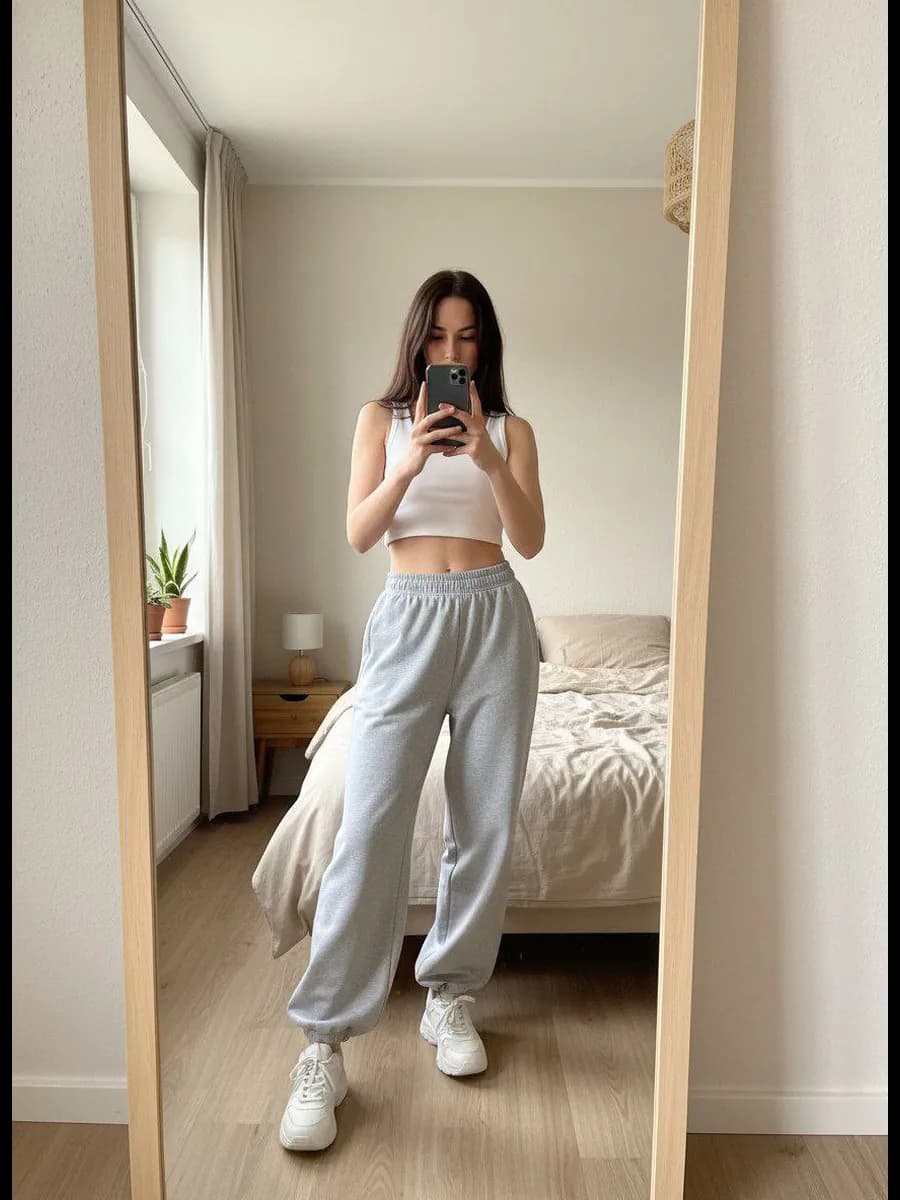 Штаны спортивные широкие багги без начеса