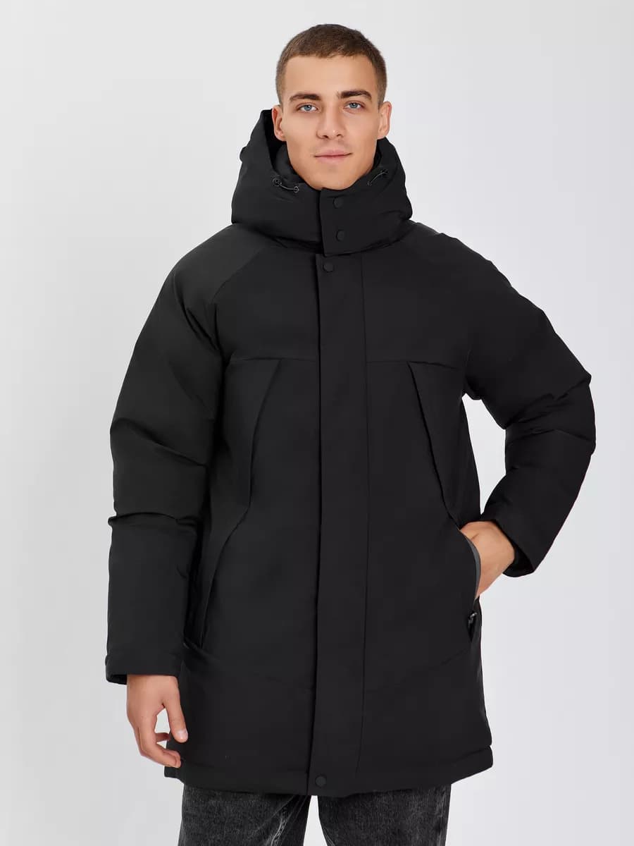Куртка зимняя удлиненная с капюшоном