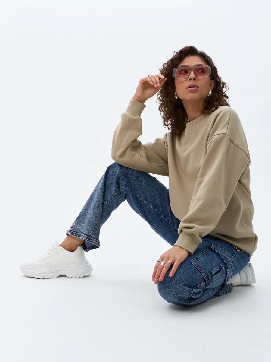 Свитшот оверсайз с начесом барашек