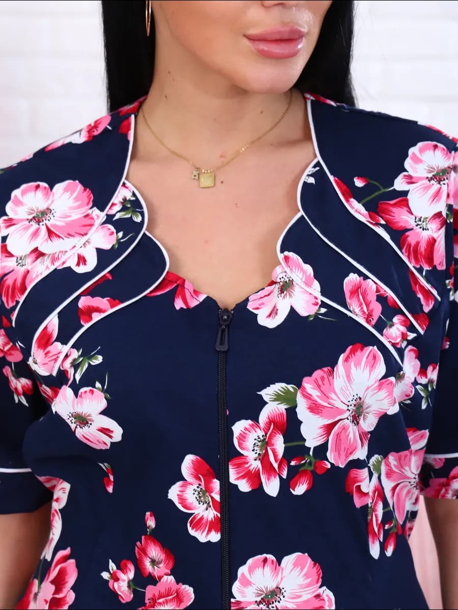 Халат домашний на молнии большие размеры