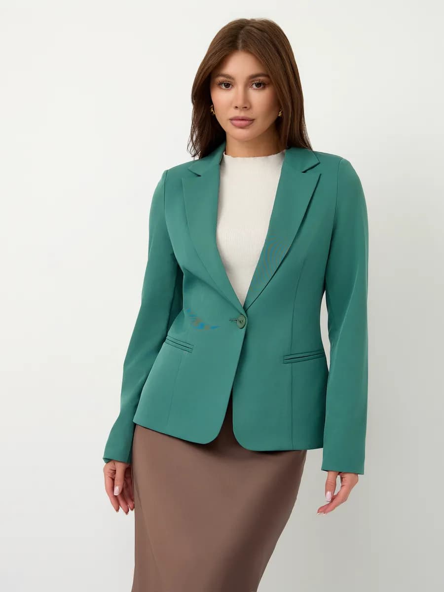Пиджак приталенный однотонный блейзер