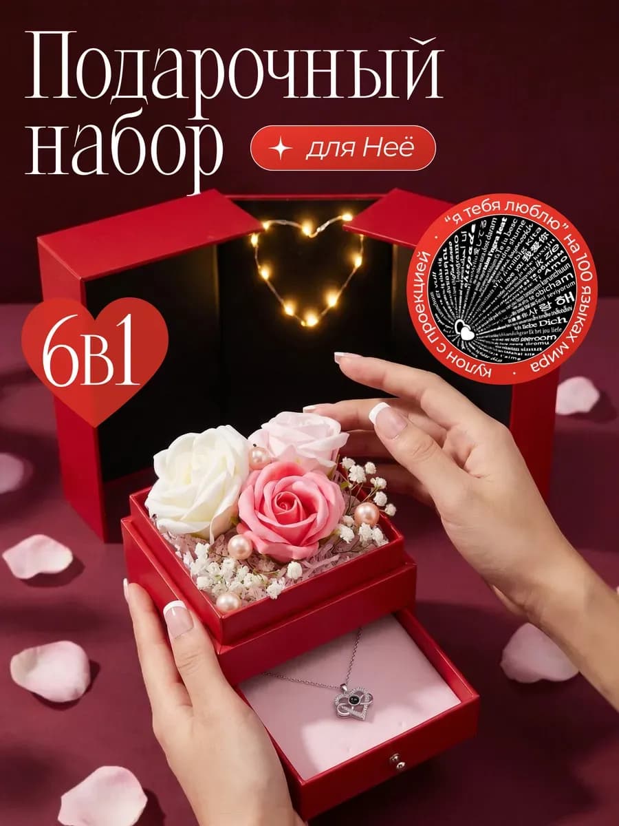 Подарочный набор кулон с проекцией женщине