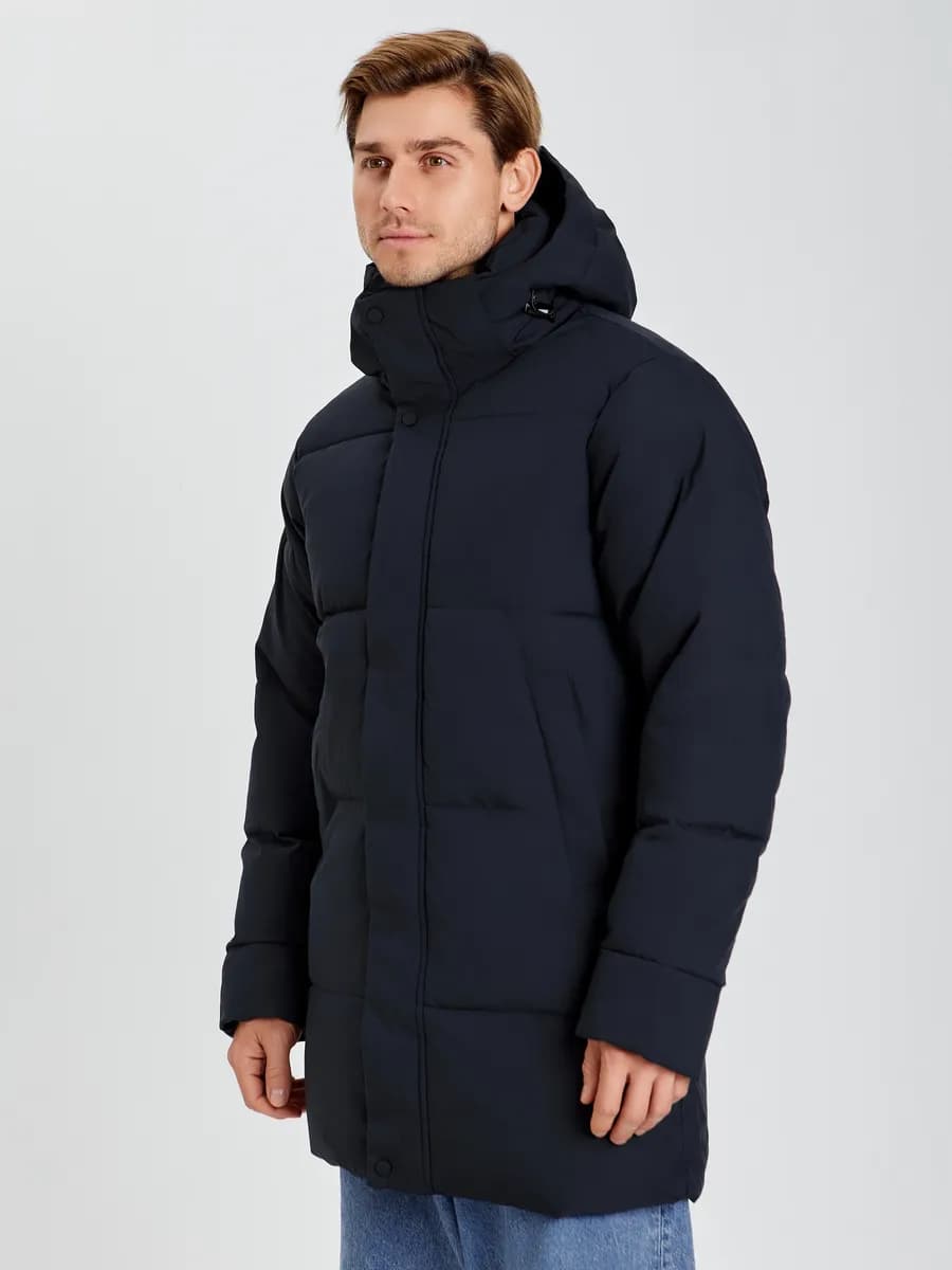 Куртка зимняя удлиненная с капюшоном