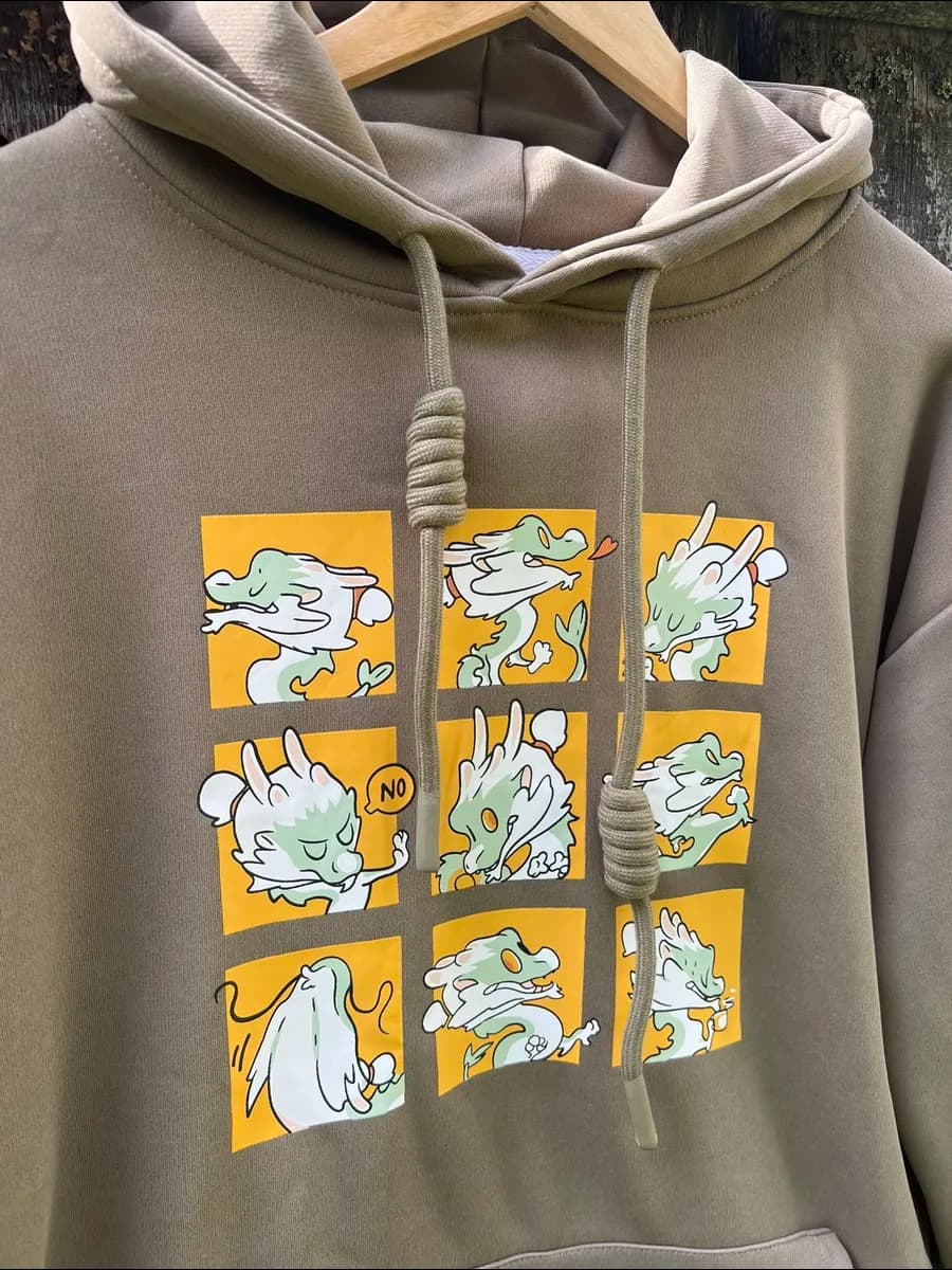 Худи с принтом с начесом у2к