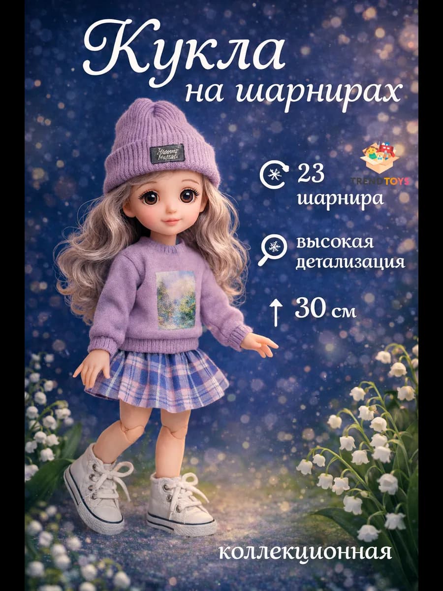 Кукла шарнирная большая для девочки