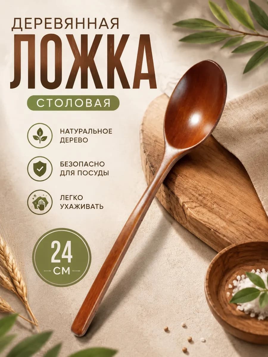 Ложка столовая деревянная 1 шт