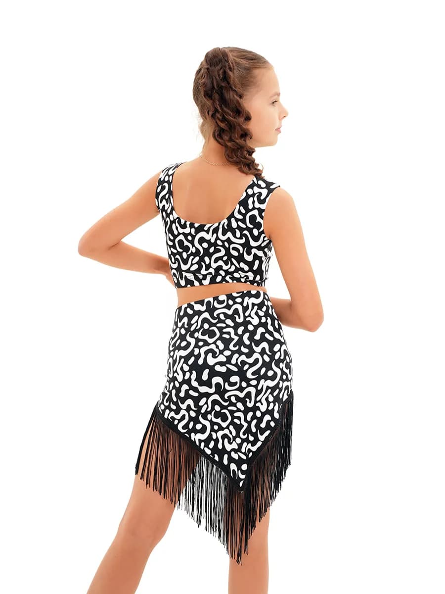 Юбка для бальных танцев с бахромой