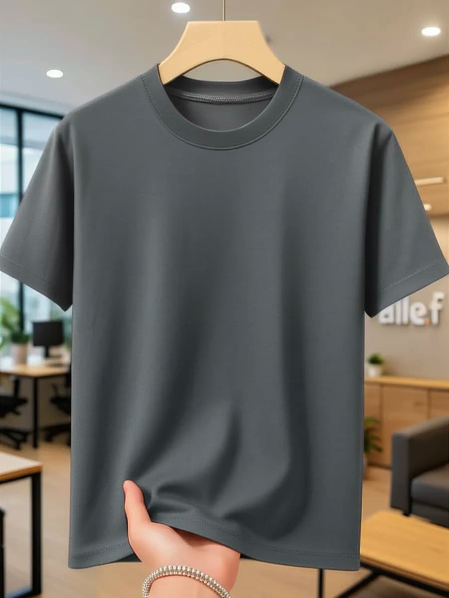 Футболка серая графит однотонная хлопок