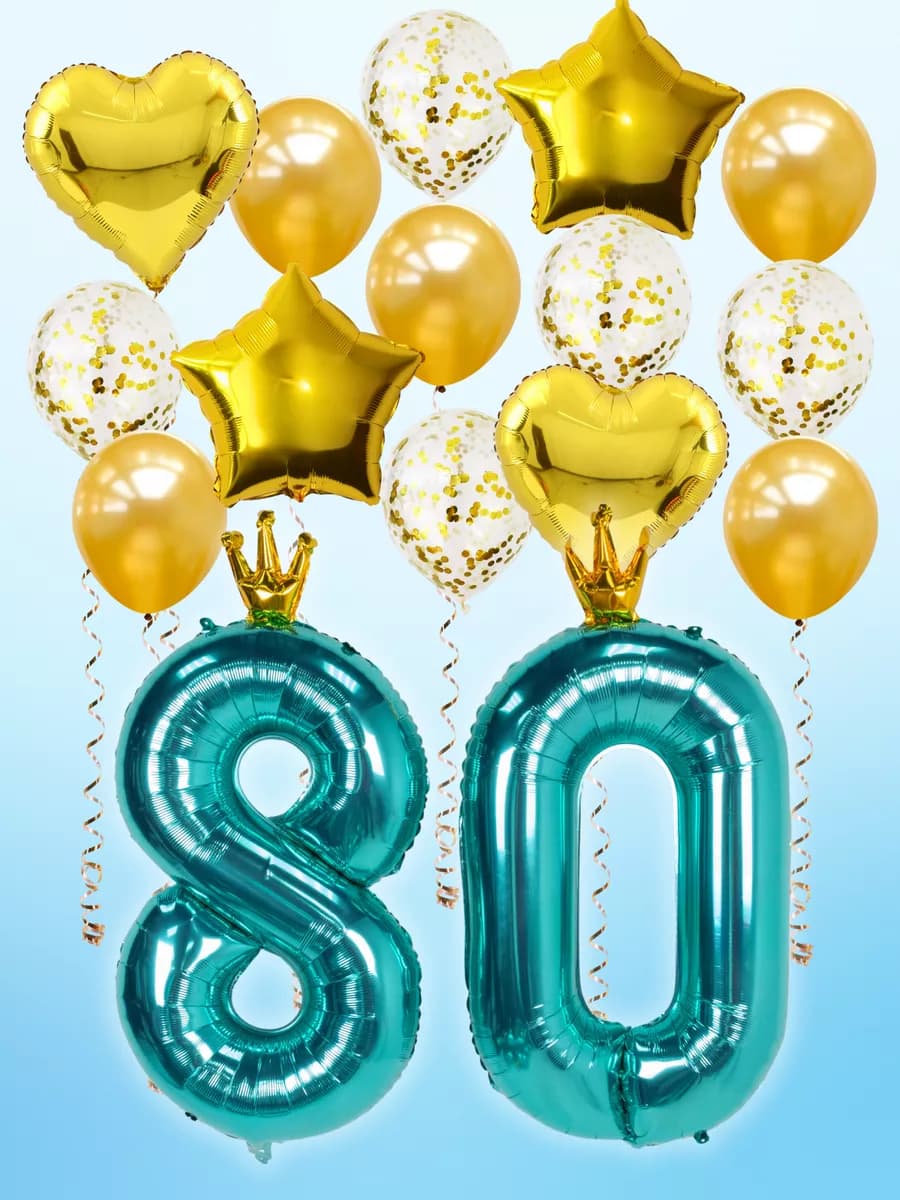 Набор шаров на день рождения 80 лет