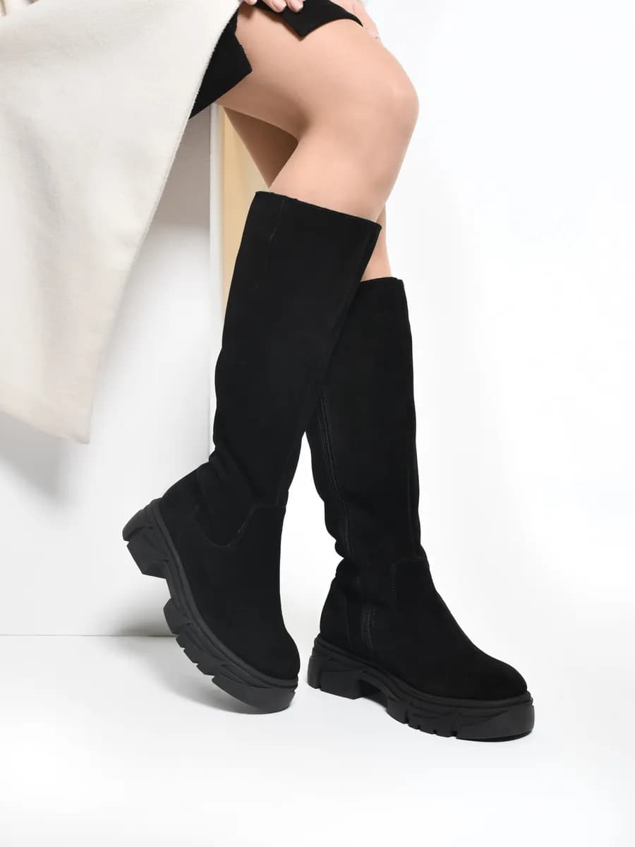 Сапоги зимние натуральный велюр 8 полнота - фото 1