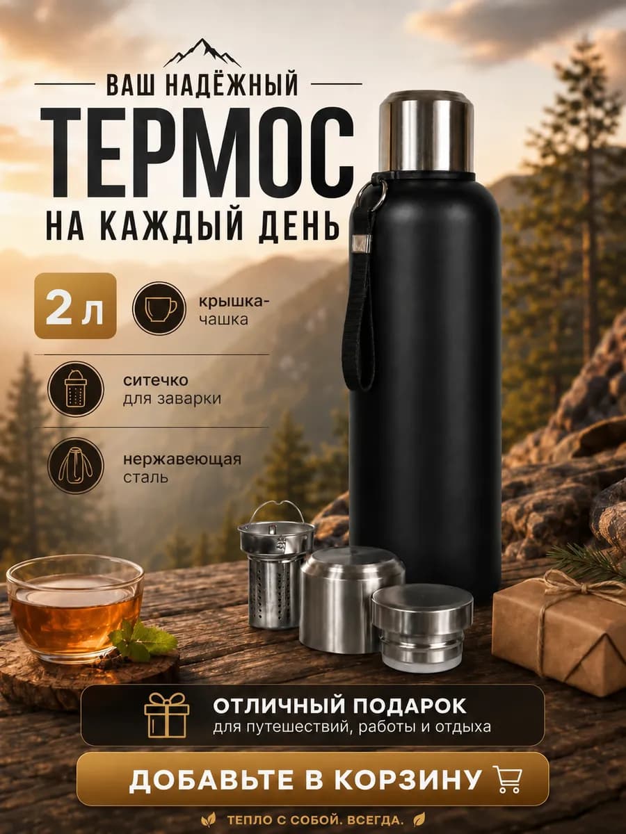 Походный термос 2 л