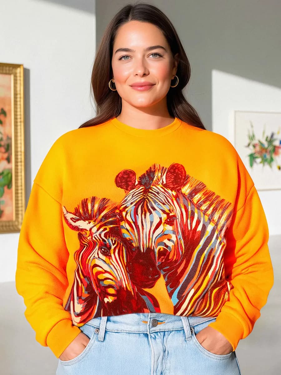 Теплый свитшот с принтом