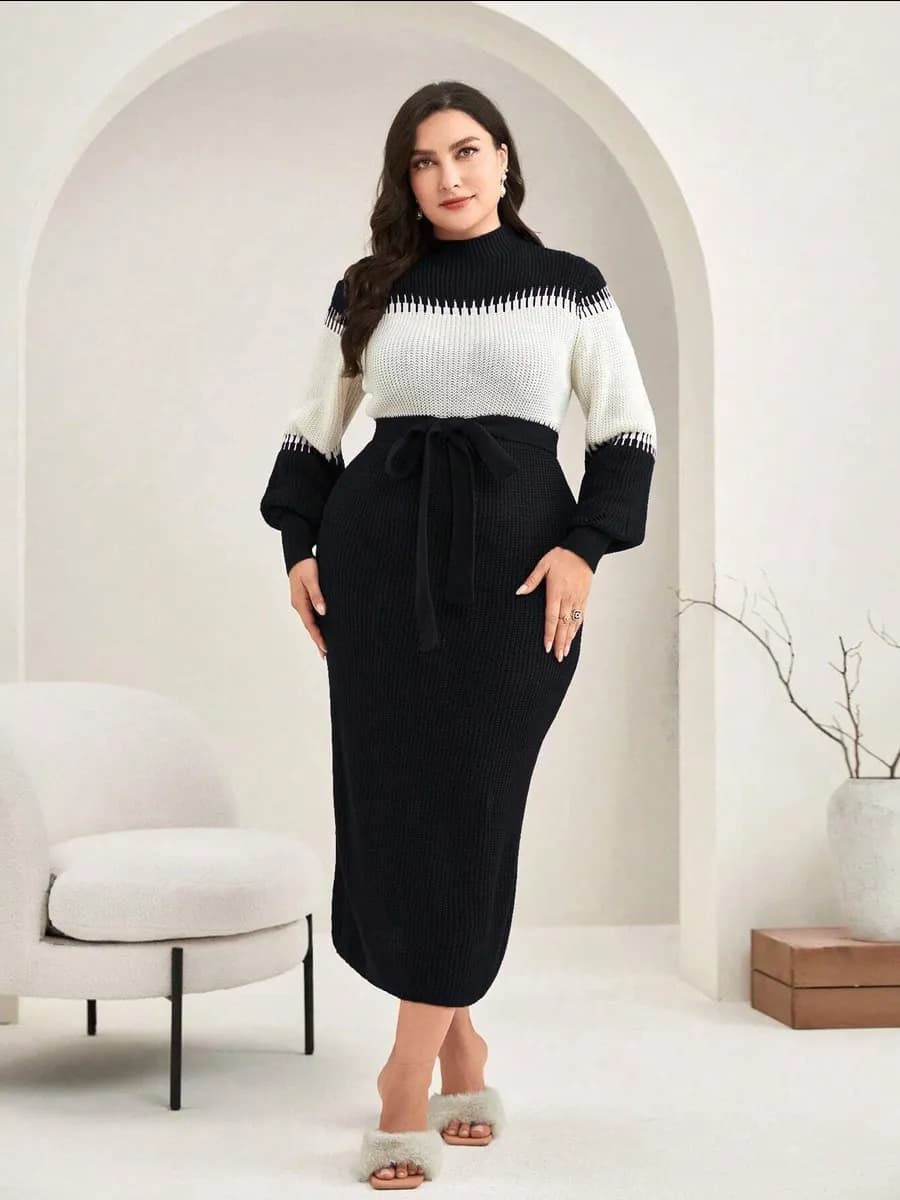 Платье вязаное длинное