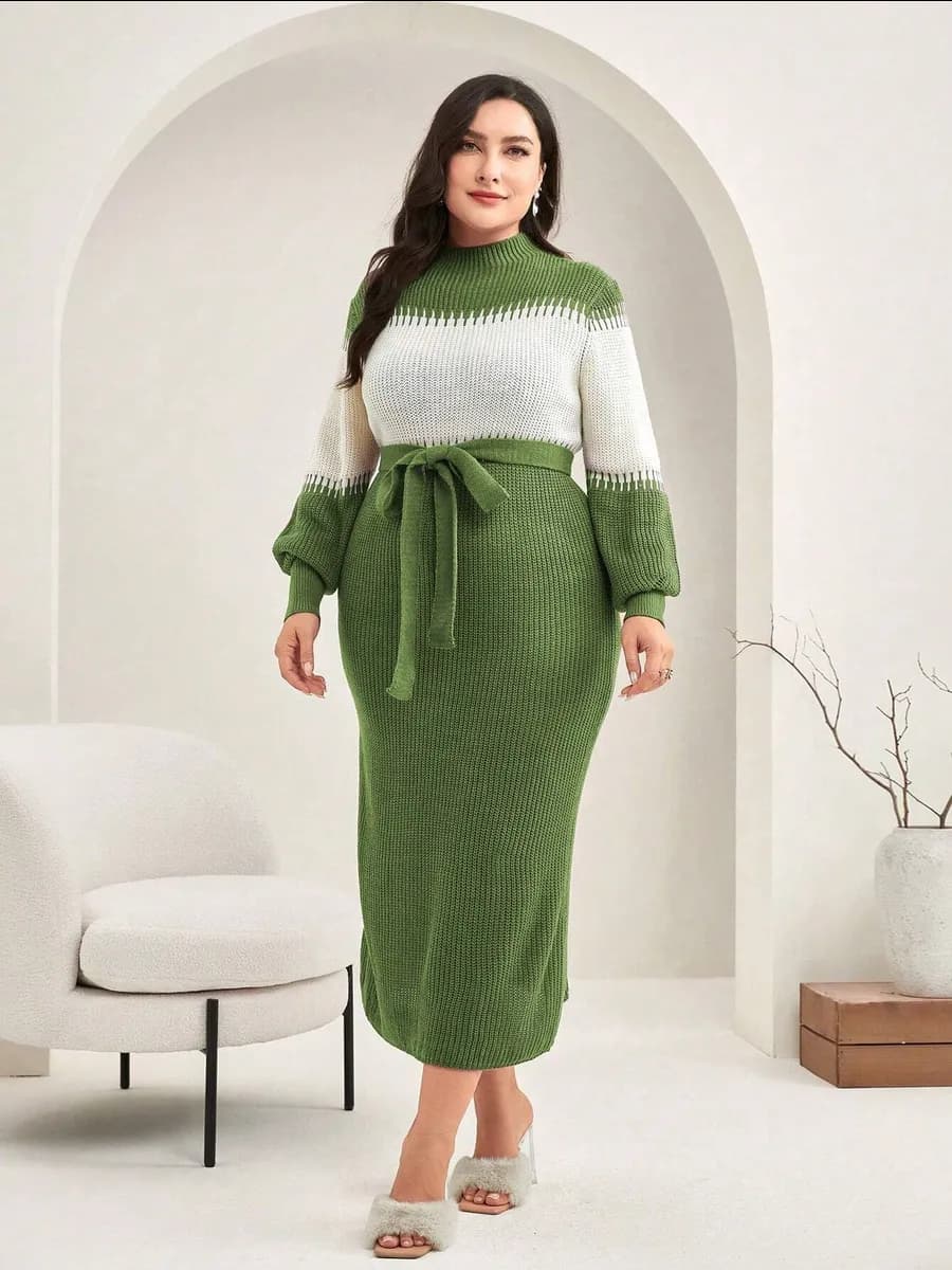 Платье вязаное длинное