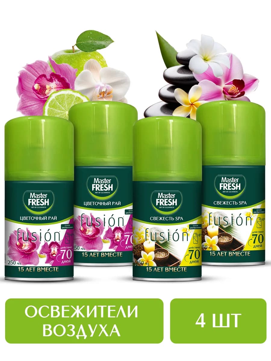 Набор освежителей воздуха Цветочный рай+Свежесть SPA, 4*250