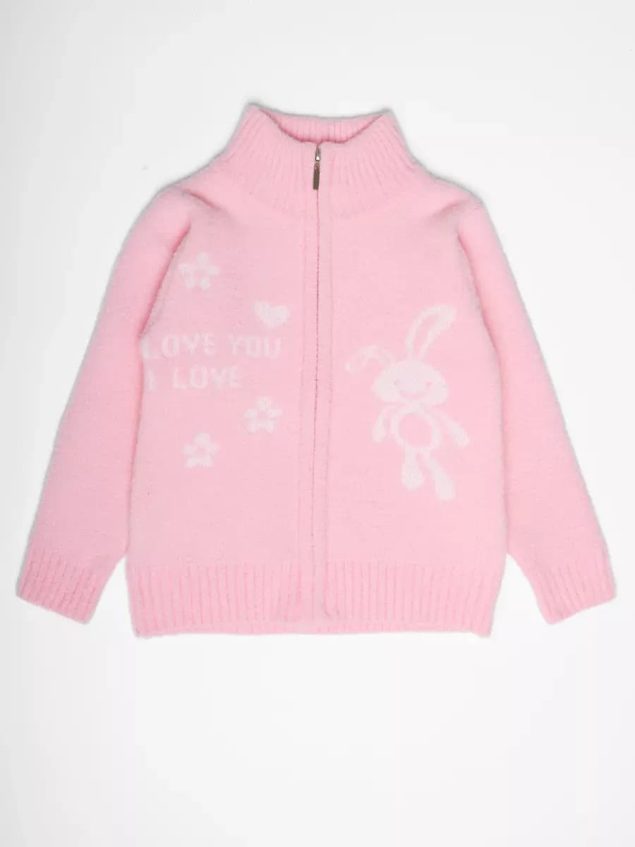 Кофта на молнии вязаная для девочки