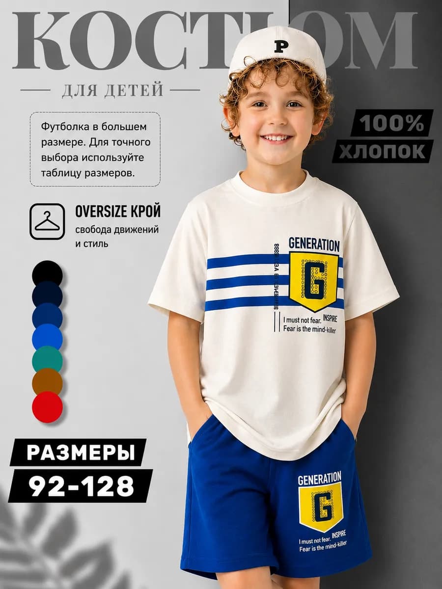 Костюм детский футболка с шортами