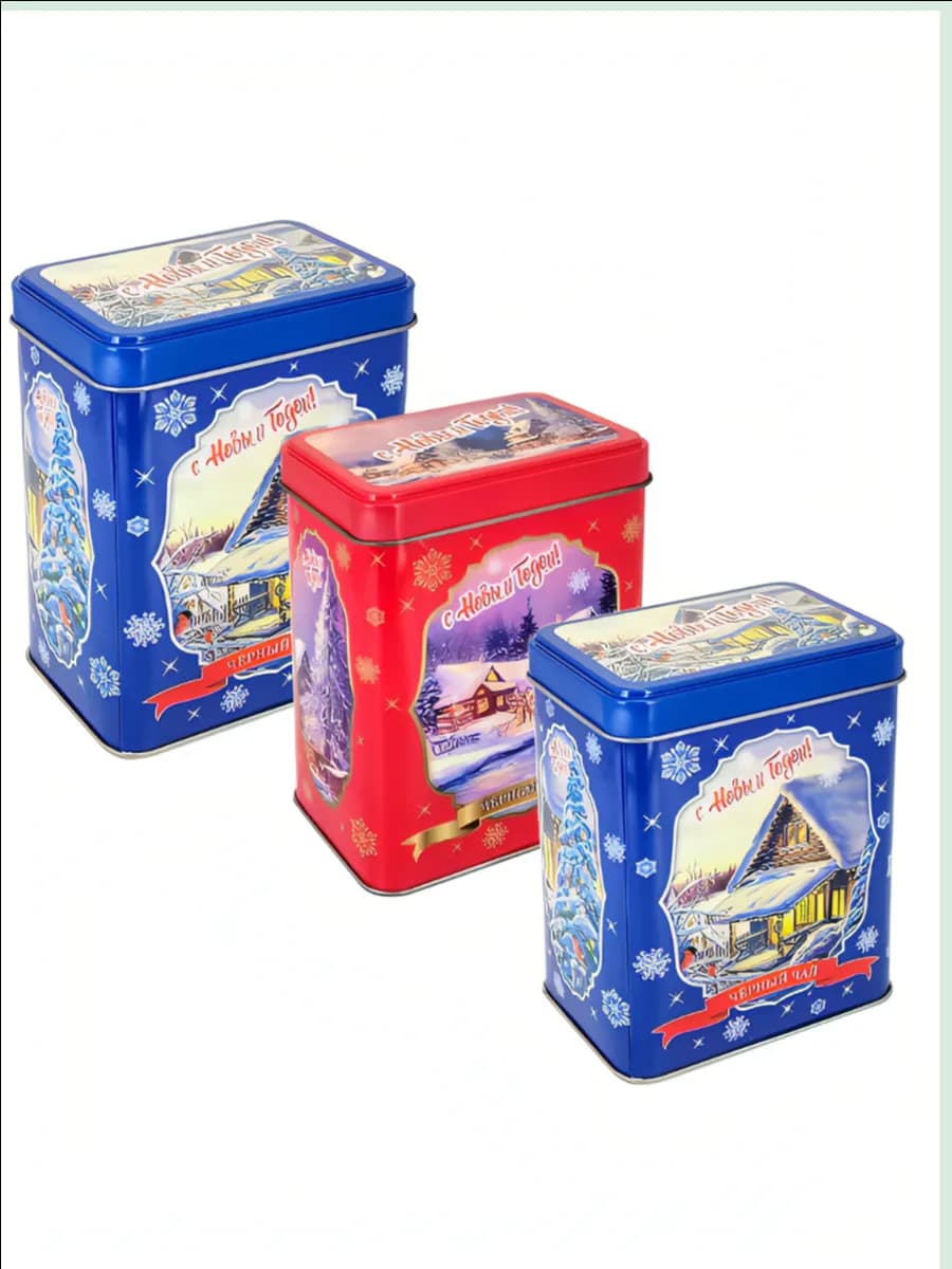 Чай подарочный набор в банке С новым годом 3 шт
