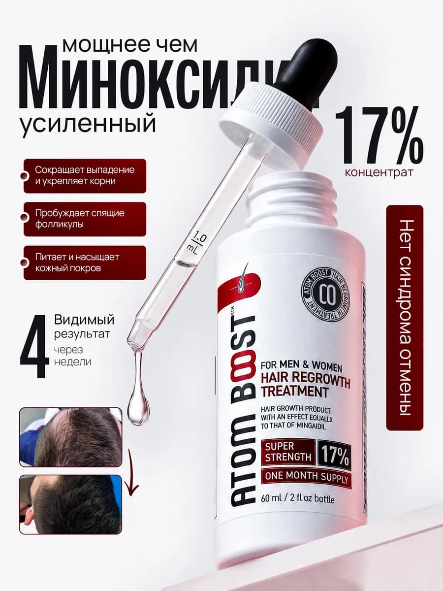 Сыворотка для роста волос, бороды и бровей 17%